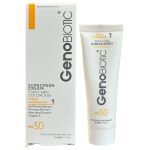 کرم ضد آفتاب ژنوبایوتیک پوست چرب SPF50 با بافت سبک، کنترل چربی و محافظت در برابر UVA و UVB