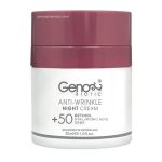 کرم ضد چروک شب بالای 50 سال ژنوبایوتیک حاوی 1 درصد رتینول کپسوله شده مناسب کاهش چروک عمیق پوست