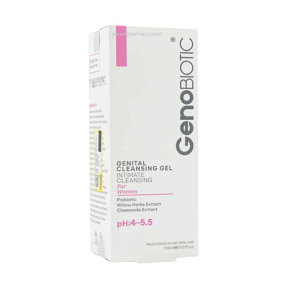 ژل 2 ژل بهداشتی پروبیوتیک بانوان ژنوبایوتیک حاوی عصاره بید سفید و بابونه